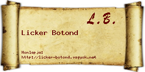 Licker Botond névjegykártya